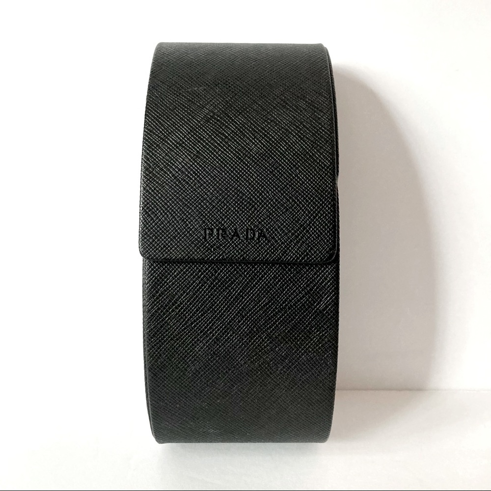 PRADA Black Faux Saffiano Leather Sunglasses Case